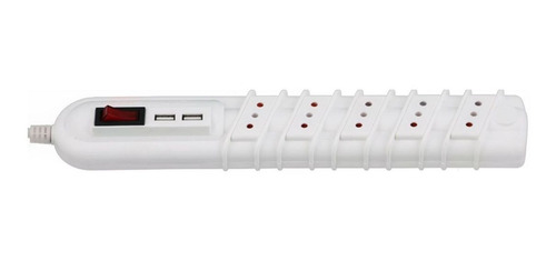 Alargador Zapatilla 5 Posiciones + 2 Usb Blanco 3mts Rittig