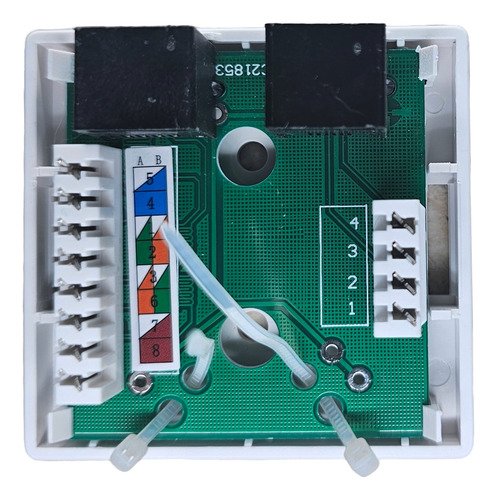 Caja Pared Roseta Doble Rj11 Teléfono Y Rj45 Ethernet Cat 5e