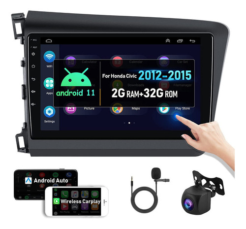 Autoestéreo Carplay Android 11 Para Honda Civic 2012-2015