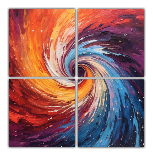 120x120cm Cuadros Abstractos De Fractales Coloridos Flores