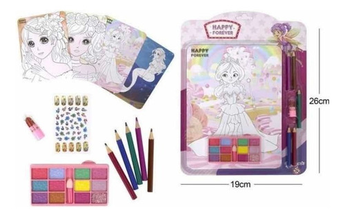 Set Maquillaje Para Niñas Y Dibujos Para Pintar Con Colores