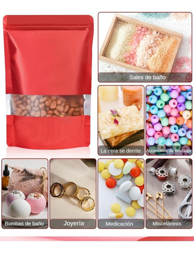 200 Piezas Bolsas Pouch Resellables De Aluminio Con Ventana