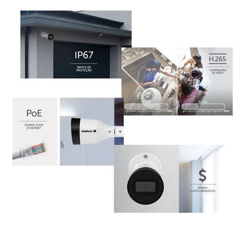 Imagem 4 de 4 de Vip 1130 B Intelbras Câmera Bullet Compatível Tecnologia Poe