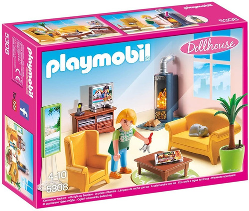 Anforatoys Playmobil 5308 Sala De Tv Y Chimenea Con Fuego
