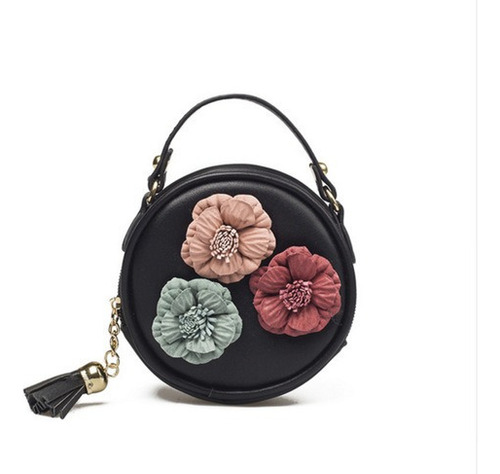 Mini Bolso De Cuero Con Flores En 3d For Niñas Y Niños