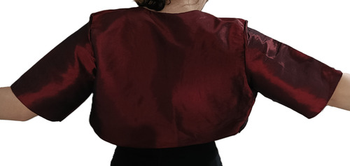 Bolero Bordo Tornasol X X L Madrina Fiesta Quince Evento Bordó Xxl