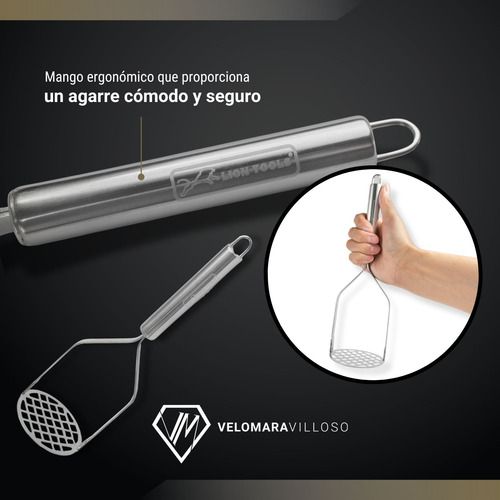 Machacador De Frijoles Papas Manual Cocina Acero Inoxidable Acero Inoxidable