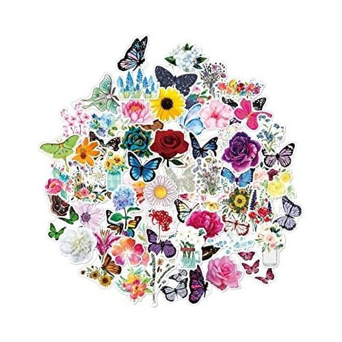 100pcs Flor De Mariposa Pegatinas Calcomanías Para Bftgs