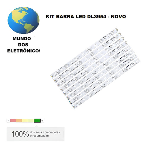 Kit 8 Barras Leds Dl3954(a)f Dl3954 Alumínio Novo C/ Nf