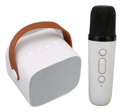 Parlante Bluetooth Karaoke 1 Micrófono Mini Altavoz Blanco