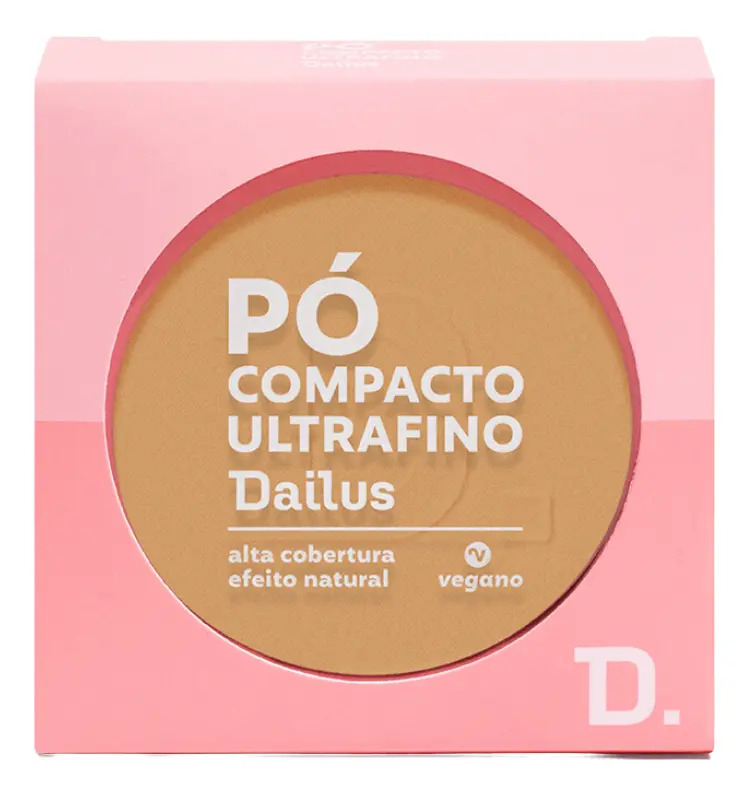 Base de maquiagem em pó compacto Dailus Pó compacto ultrafino Pó compacto ultrafino tom d6 medio - 10g