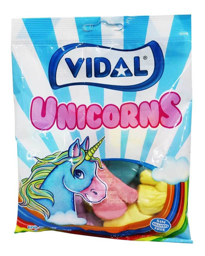 Bala De Goma Importada Espanha Vidal Unicorns 100g