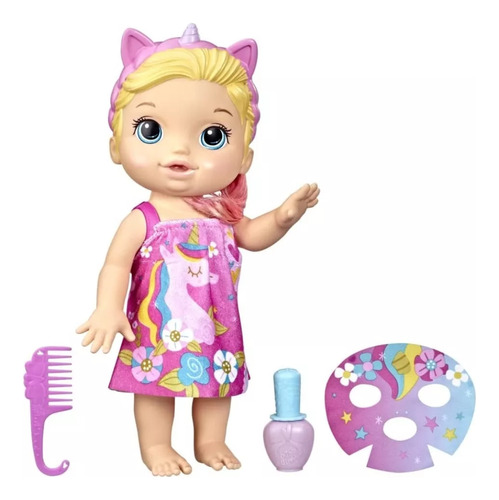 Muñeca Baby Alive Unicornio Día De Spa + Accesorios 32cm