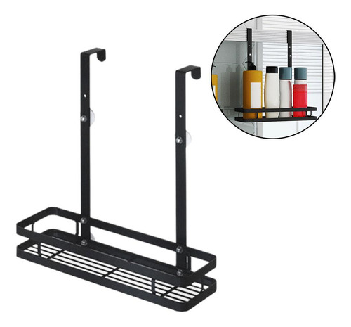 Canasta De Estante De Baño Colgante De Color Negro 1 Capa