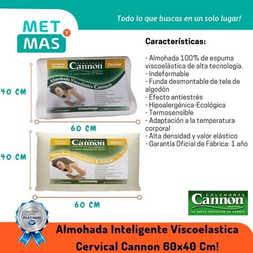 Almohada viscoelastica cervical cannon best sale