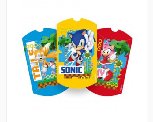 6 Cajas Para Sorpresas Sonic Cotillón Cumpleaños 