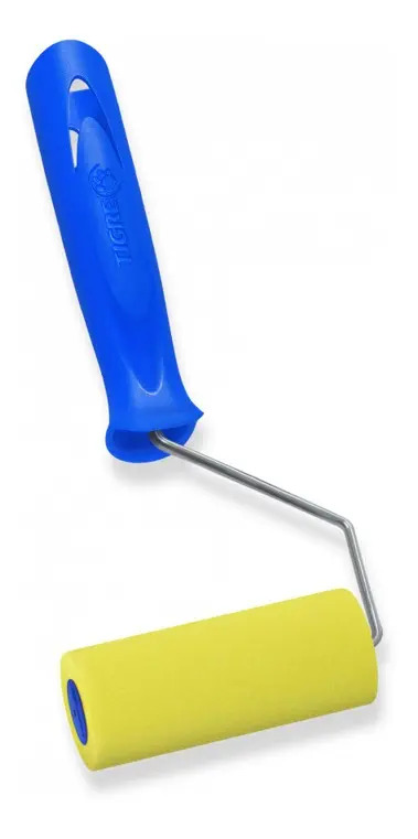 12 Pç Rolo Pintura Espuma Amarela 5 Cm Tigre