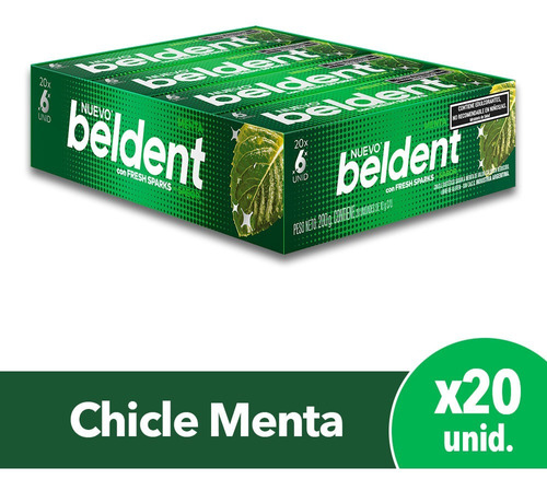 Chicle Beldent menta caja 20 unidades