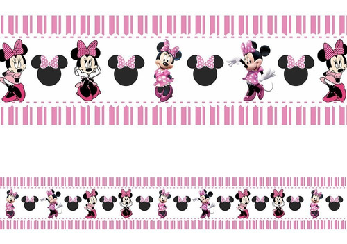 Faixa Decorativa Minnie Rosa Papel De Parede