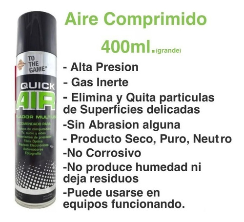 Imagen 2 de 3 de Aire Comprimido Removedor Aerosol Chemitec 400ml Grande
