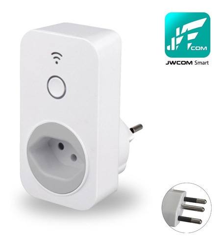 Tomada Inteligente Smart Wifi B2 Jwcom Alexa E Google Home Cor Branco