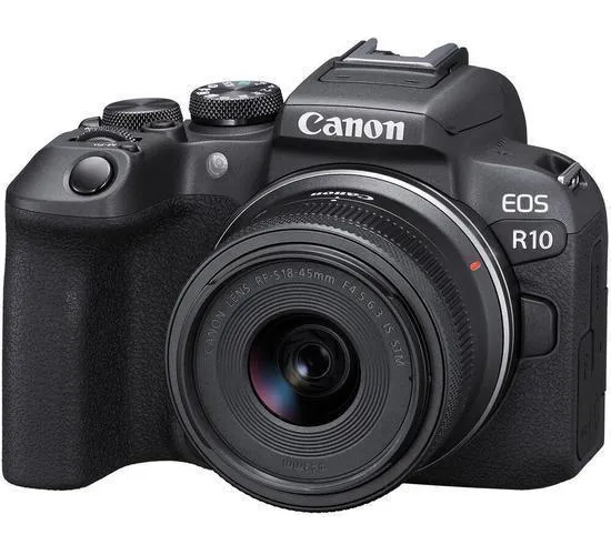 Canon Câmera digital canon eos r10 24.2mp 3.0 lente rf-s 18-45mm
