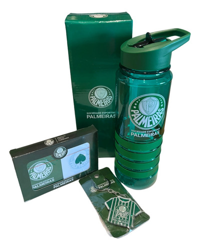 Kit Palmeiras - Garrafa Squeeze + Chaveiro + Baralho Oficial