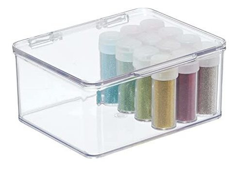 Mdesign Plástico Sala De Artesanía Apilable Caja De Cta2j
