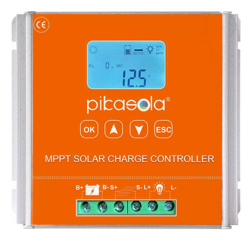 Pikasola Controlador De Carga Solar Mppt De 40 Amperios, Reg