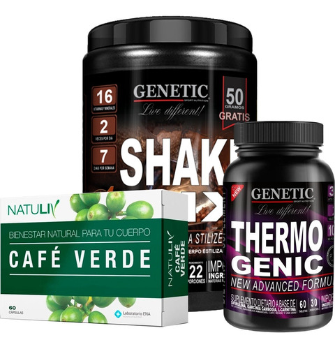 Batido Shake Mix Quema Grasa Thermogenic Café Verde Genetic