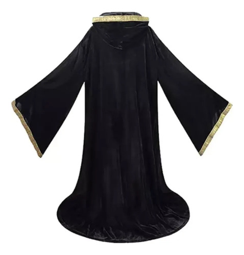 Capa Medieval Unisex De Terciopelo Con Capucha, Bruja,