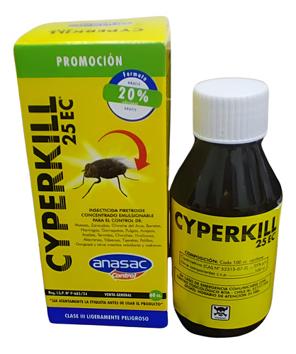 Cyperkill 25 Ec Insecticida Anasac Control De Insectos 50cc