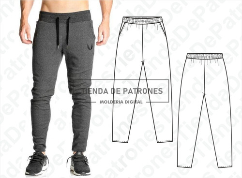 Molde Imprimible Pantalón Chupin Hombre Talles Del S Al 2xl