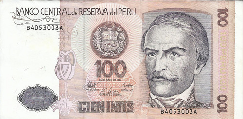 Perú 100 Intis 1987