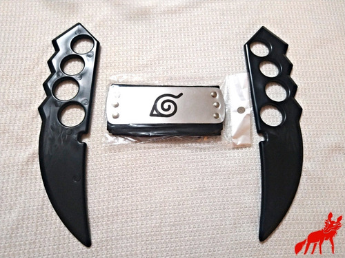 Naruto - Set Asuma Sarutobi #1 - Vincha + Cuchillas (par)