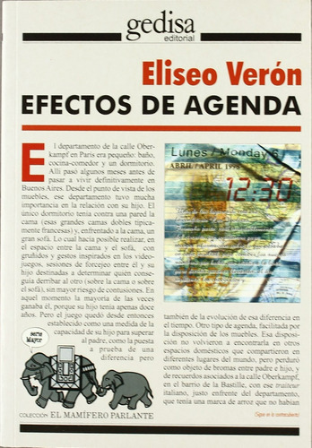 Efectos De Agenda, De Eliseo Veron. Editorial Gedisa, Tapa Blanda En Español, 1999