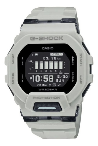 Reloj Casio G-shock Para Caballero Gbd-200uu-9cr Color de la correa Gris Color del bisel Gris Color del fondo Negro