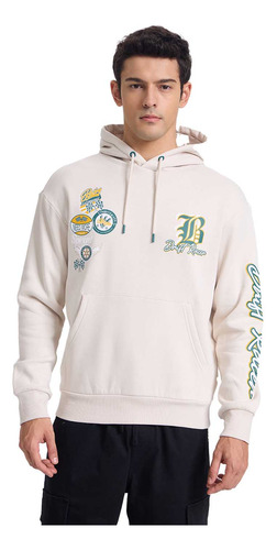 Polerón Hombre Hoodie Print Beige I Fashion's Park