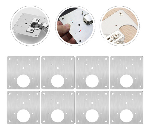 Kit De Reparación De Muebles 8 Piezas Placa De Bisagra Mo