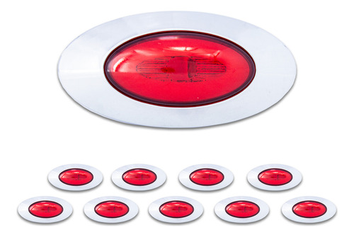 10 Plafones Lat Rojos Con 2 Leds + Estrobo De Gel Tunelight