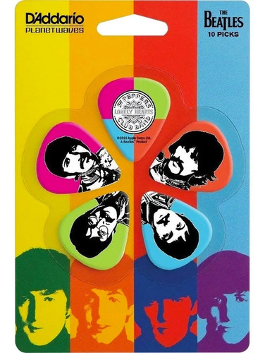 Daddario 1cwh2-10b6 Set De 10 Plumillas The Beatles Color Varios