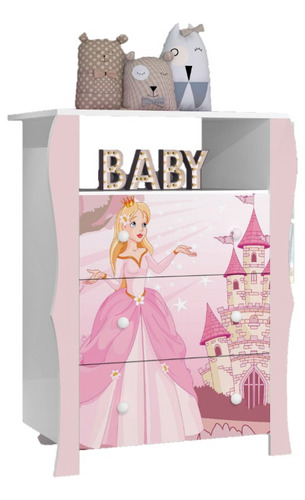 Comoda Cajonera Cajones Estante Dormitorio Infantil Princesa