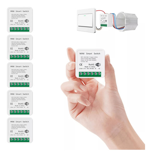5 Mini Interruptores Wifi Inteligentes Para Automatización D