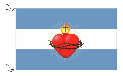 Bandera Sagrado Corazón 90x60cm Argentina