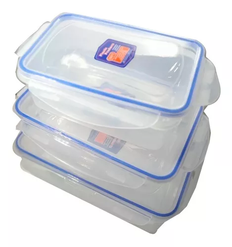 Set 3 Conservadores Potes Plasticos Para Comidas Con Tapas C