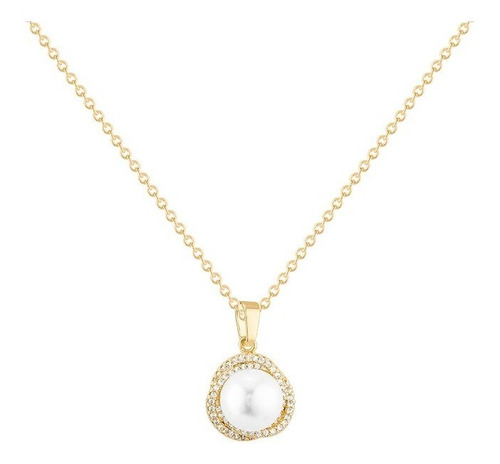 Oferta!! Collar Perla Circones Mujer Oro 18kt - 1701e