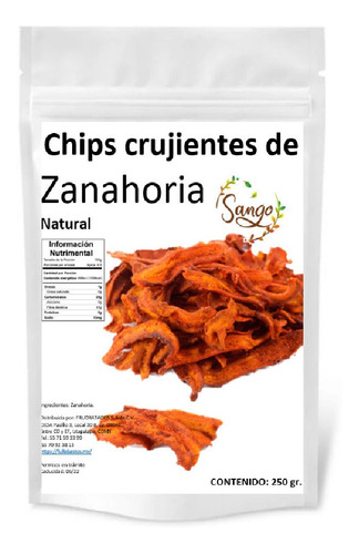 500 Gr Chips De Zanahoria Natural Horneado Crujiente