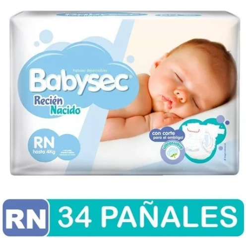 Pañales Babysec Super Premium Recién Nacido 34 Unidades