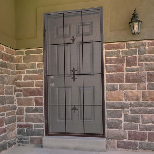 Puerta Reforzada Mosquitera De Acero Steel Gen 2.11x96cms Chocolate