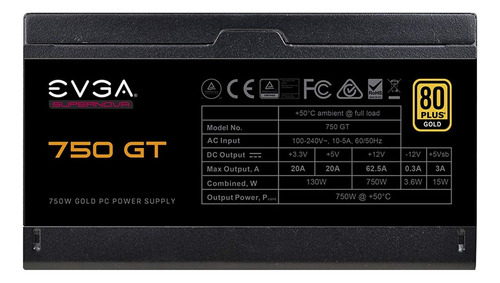 Evga - Supernova 750 Gt, 80 Plus Gold 750w, Totalmente Modul